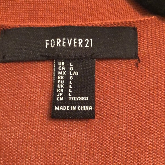 Forever 21 long sweater size Large. Burnt orange colour. - Picture 4 of 5